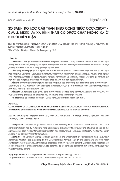 Comparison of glomerular filtration rate based on cockcroft - gault, mdrd formula and renal scintigraphy with radiopharmaceuticals in kidney donors