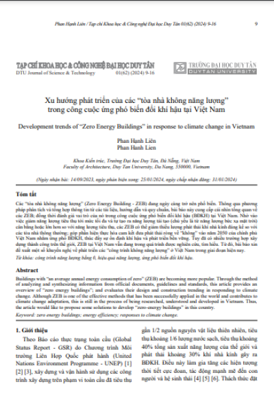 Xu hướng phát triển của các “tòa nhà không năng lượng” trong công cuộc ứng phó biến đổi khí hậu tại Việt Nam